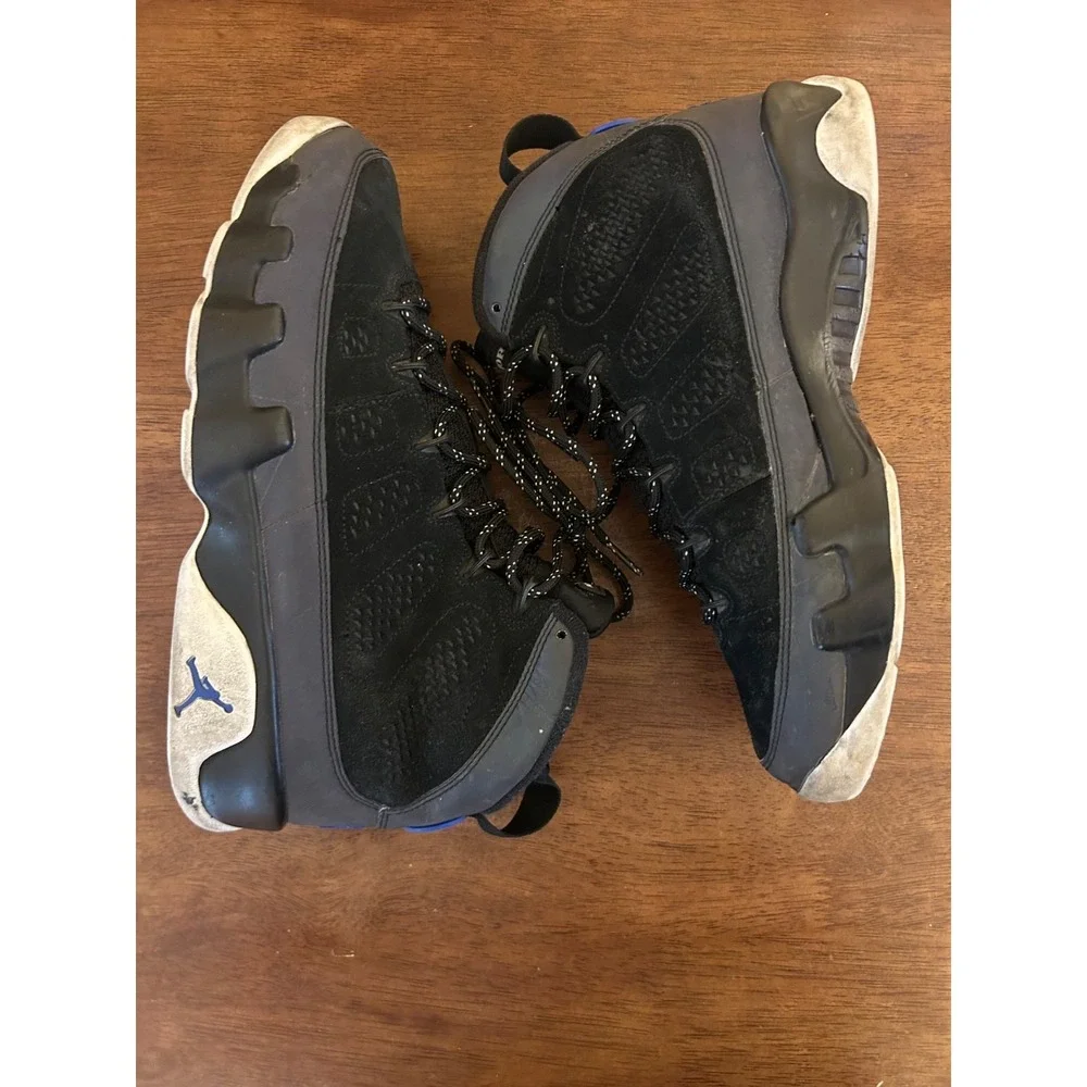 Size 8.5 Nike Air Jordan 9 Retro Mens Black Blue Basketball Suede Shoes Sneakers